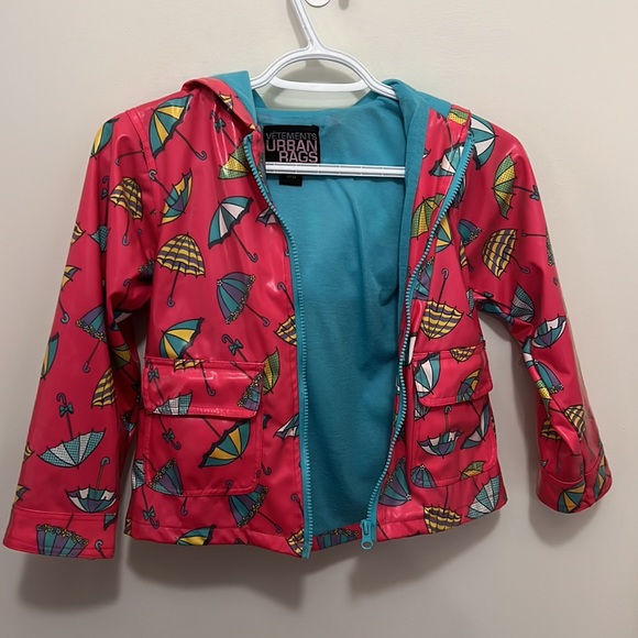 Urban Rags Kids Lined Rain Jacket Hoodie Size 5/6 - Picture 5 of 10